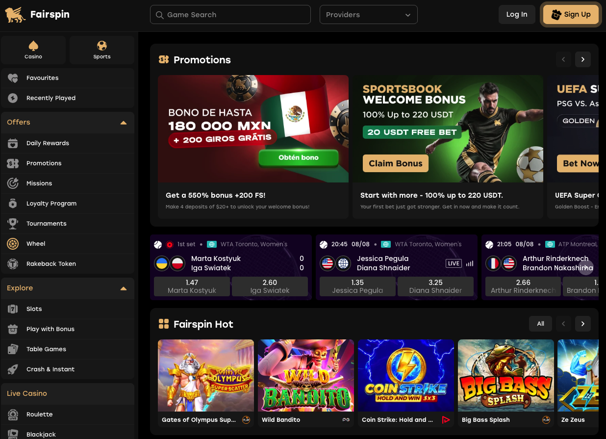 Fairspin homepage