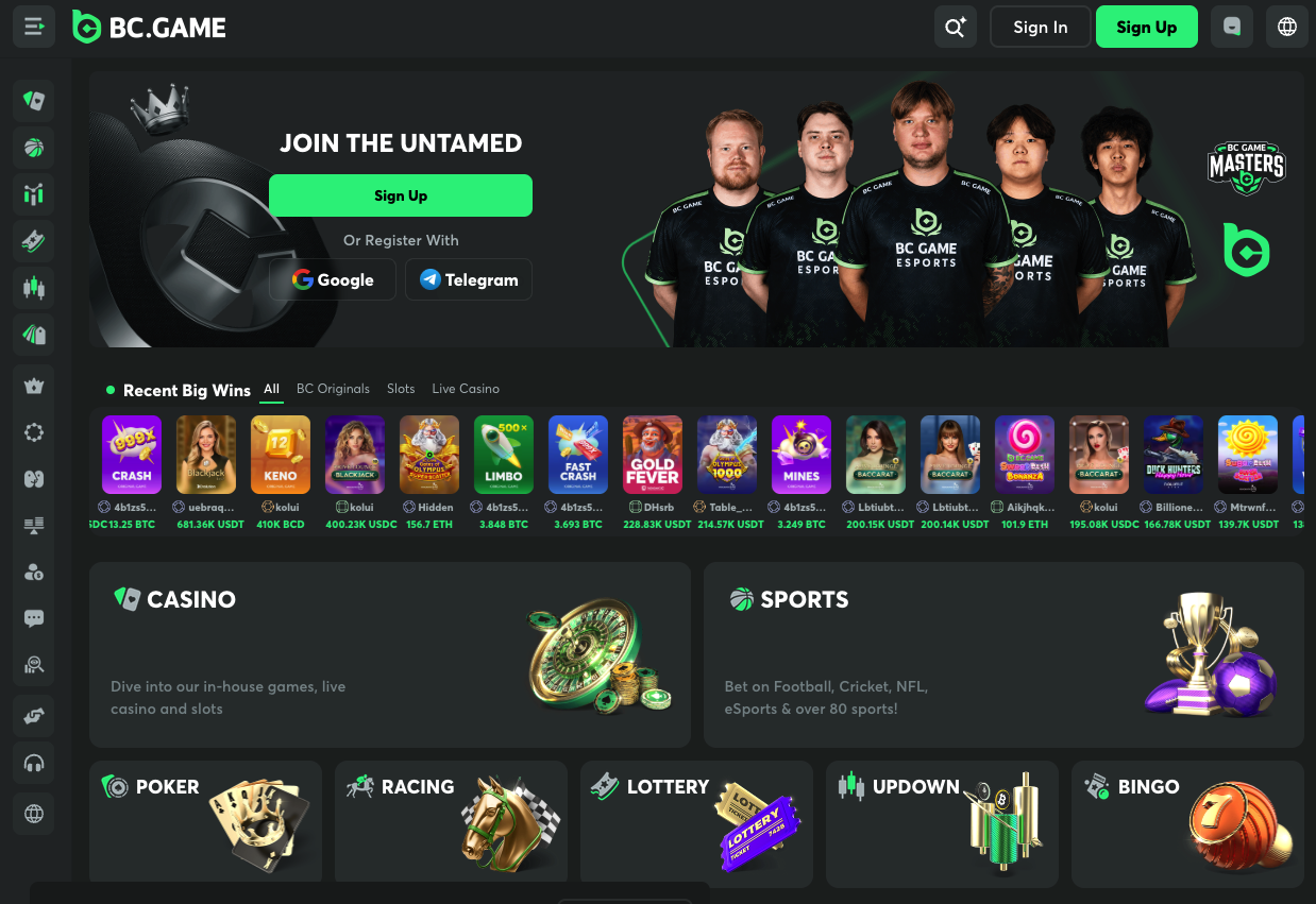 BC.Game homepage