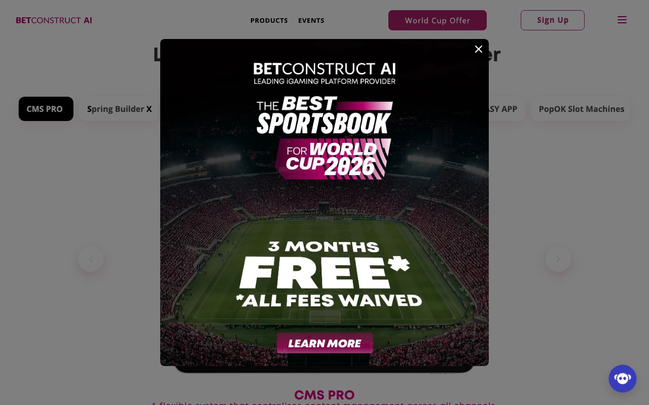 BetConstruct homepage