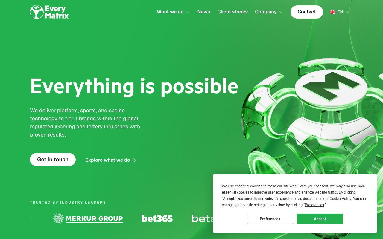 EveryMatrix homepage
