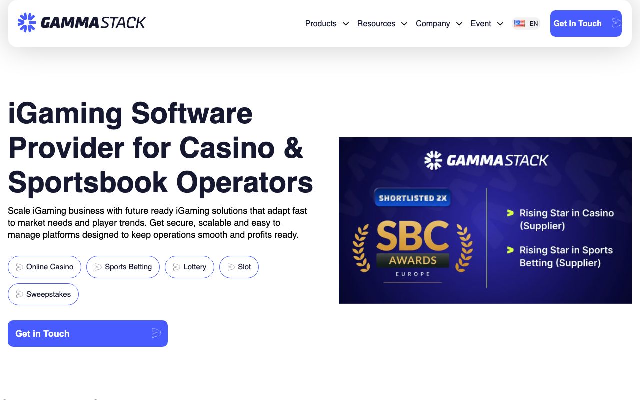 GammaStack homepage