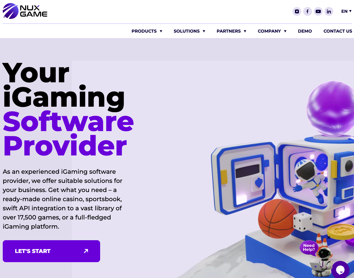 NuxGame homepage advertising access to over 17,500 games