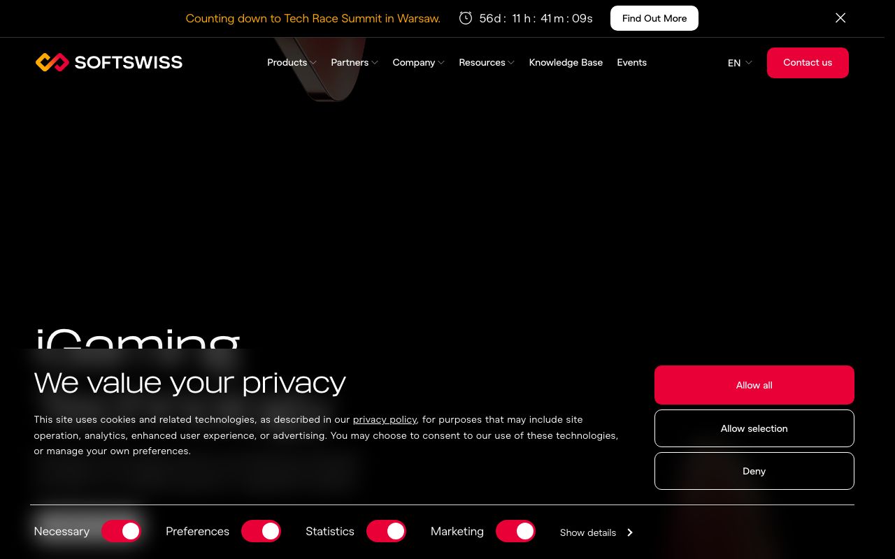 SOFTSWISS homepage