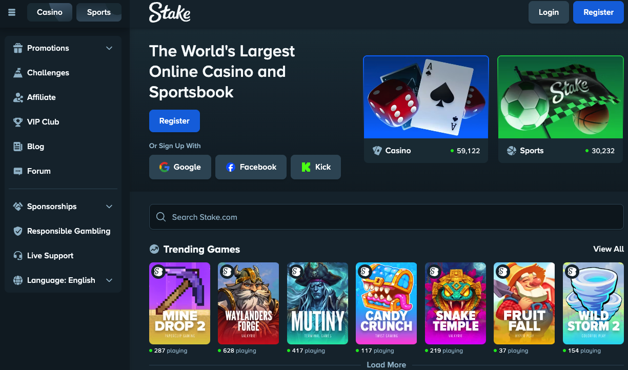 Stake homepage